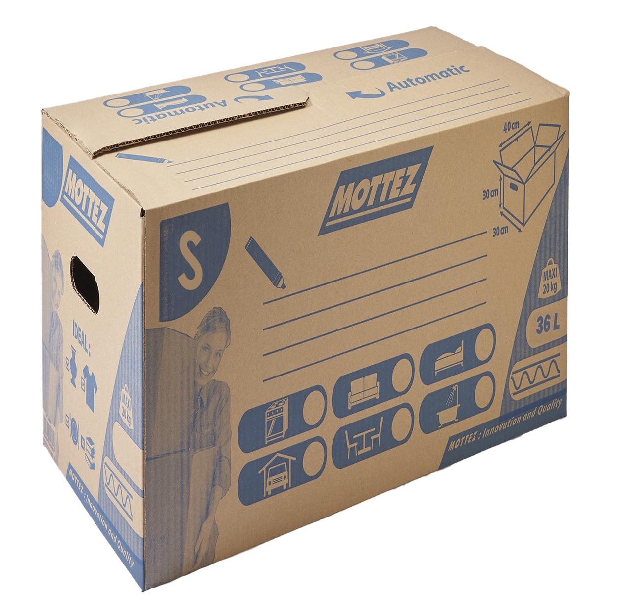 CAISSE DE DEMENAGEMENT CARTON FERMETURE AUTOMATIQUE SIMPLE CANNELURE