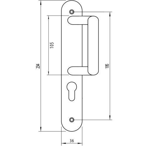 Poignée de tirage MORGAN - Laiton poli - Clé I et palière