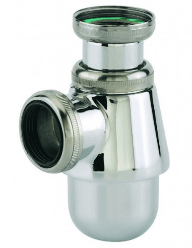 Siphon de lavabo chromé, taille réglable 35/90 mm