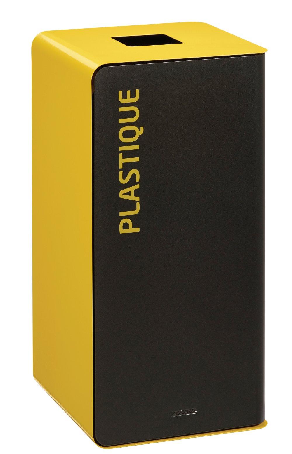 POUBELLE DE TRI COUVERCLE JAUNE COLZA POUDRE ANTI-UV