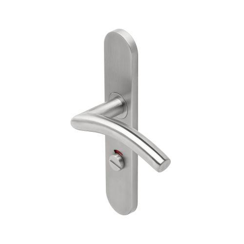 Ensemble double bequille sur plaque JADE série 1494 - voyant- inox brossé