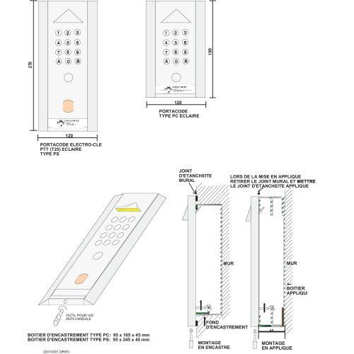 HERACLES PN-PCD288 Portacode rétro-éclairé petit modèle sans trou