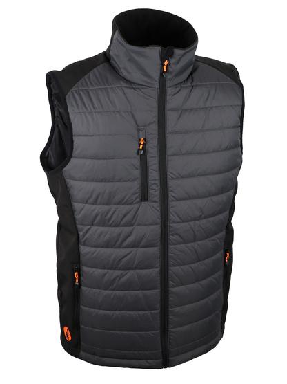 Gilet gris sans manches chaud et confortable softshell & polyamide ripstop
