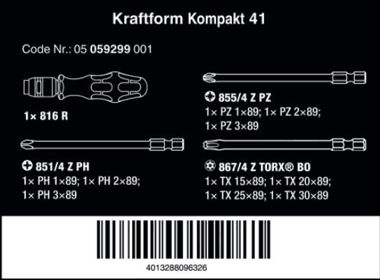 Pochette pliante avec Tournevis porte lames + 10 lames de 89mm