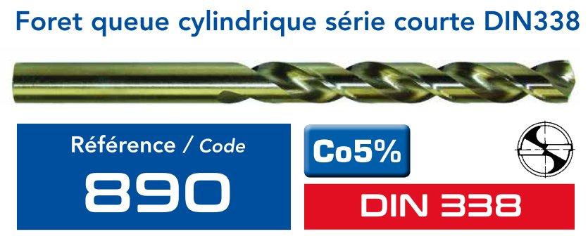 Foret Cobalt 5% DIN338 poutr Inox
