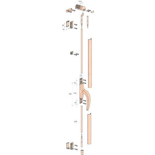 HERACLES F-1870-NR crémone en applique 2,5 m - tringle noir RAL9005 LOTHUS