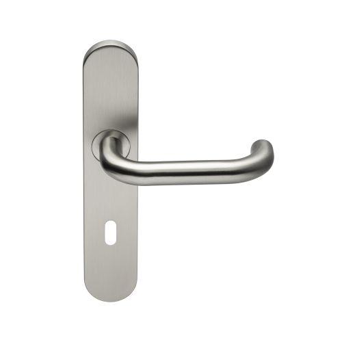 Ensemble double bequille sur plaque JADE série 1294 - Cle L - inox brossé