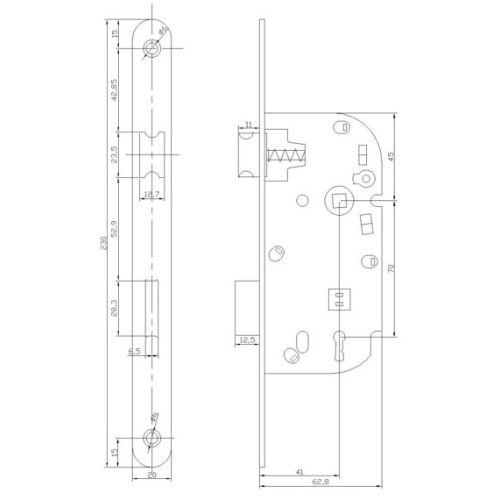 Coffre à larder monopoint Série L100/L200 - Axe 50 MM - Clé L - Blanc