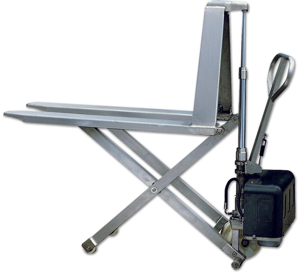 TRANSPALETTE MANUEL HAUTE LEVEE ELECTRIQUE 1T INOX 316