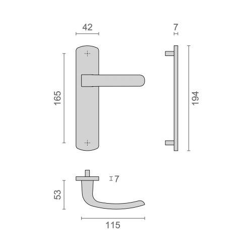 HERACLES ZL-B-ELFE-31 ensemble sur plaque entraxe 165 mm bec de cane chromé mat