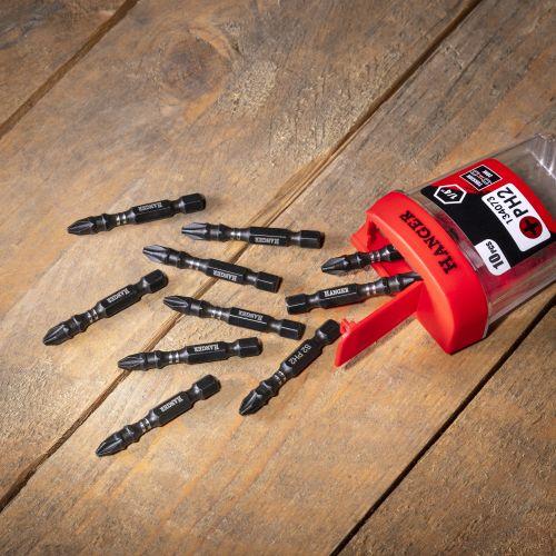 Boîte de 10 embouts impact Philips PH2 - 50 mm - HANGER