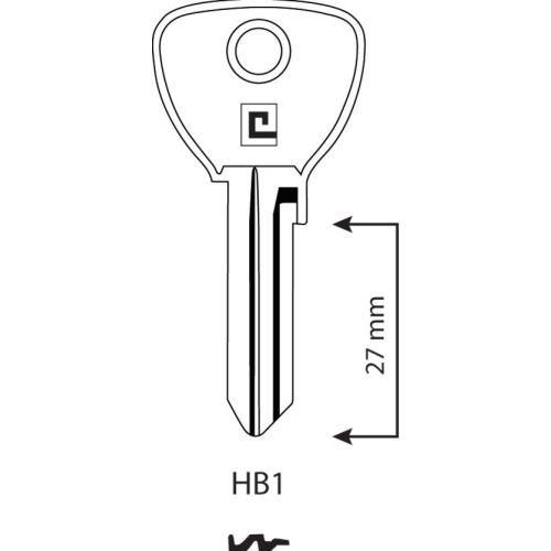 HERACLES HB1 ébauche de clé type Bricard HB1 (boîte de 100)