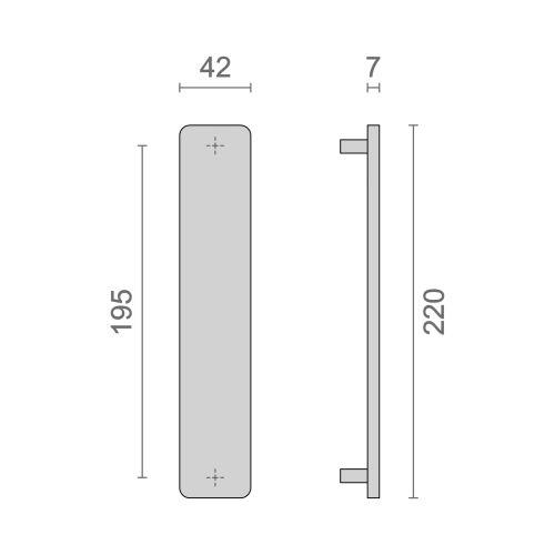 Plaque borgne HIONNA - Aluminium - Argent