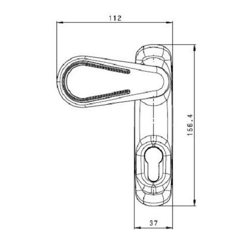 HERACLES F-8572-BLC module extérieur pour antipanique profil européen - béquille