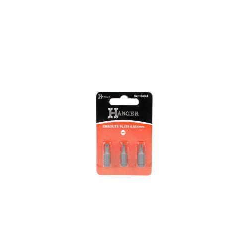 HANGER 133034 carte de 3 embouts plats 0.6X4 mm