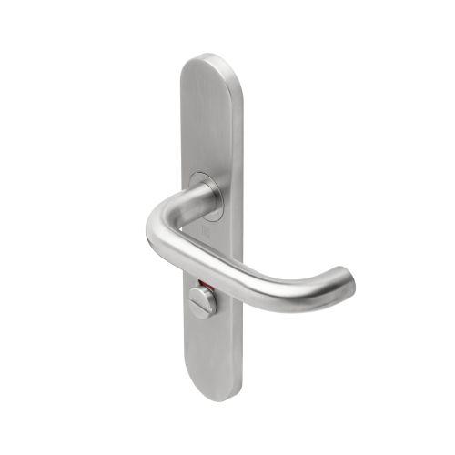 Ensemble double bequille sur plaque JADE série 1294 - voyant- inox brossé