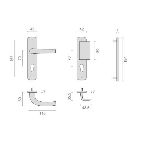 HERACLES B-SALOME-39 ensemble sur plaques entraxe 165 mm palière clé I F9 SALOME