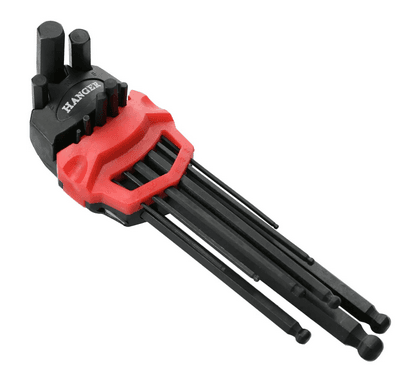 JEU DE 9 CLES MALES 6 PANS TETE SPHERIQUE NOIRE - HANGER 250116