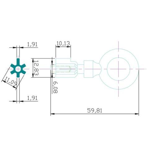 HERACLES PO2 ébauche clé type Pollux 5 ailettes à pompe sachet de 10