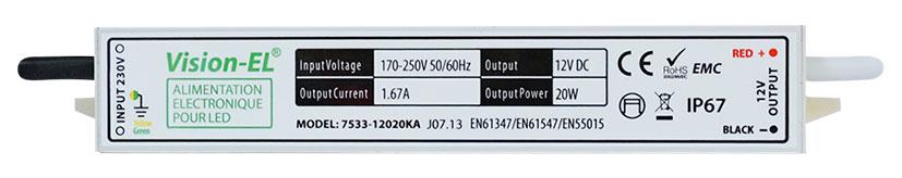 ALIMENTATION LED 12V DC 20W