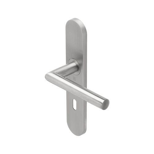 Ensemble double bequille sur plaque JADE série 1394 - Cle L - inox brossé