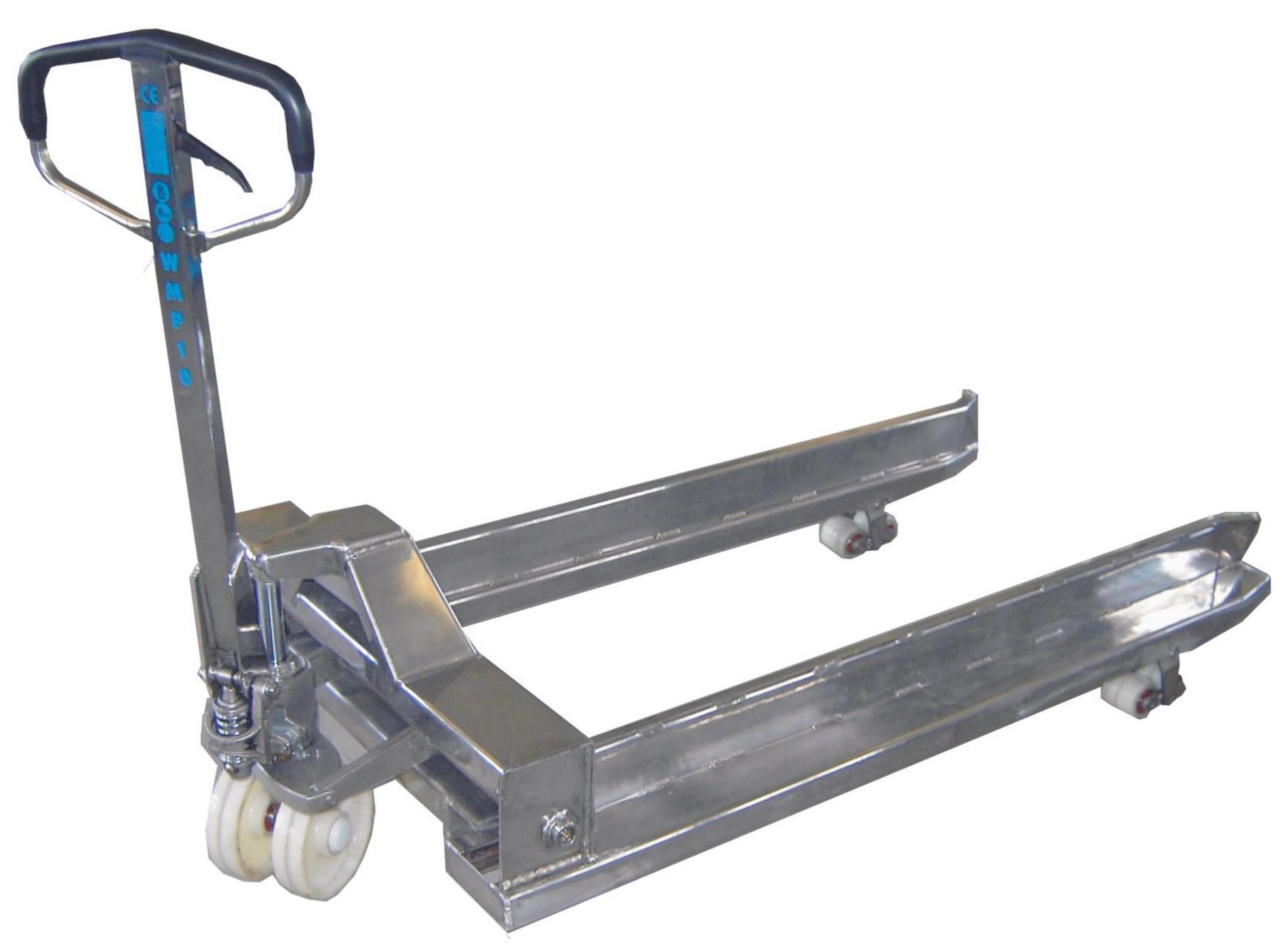 TRANSPALETTE PORTE-BACS EN INOX SUR MESURE
