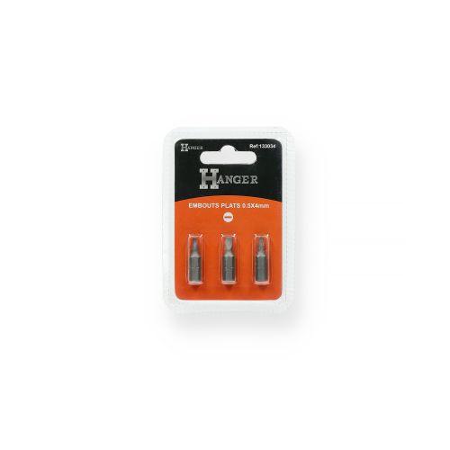 HANGER 133034 carte de 3 embouts plats 0.6X4 mm