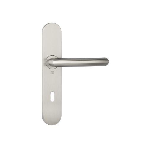 Ensemble double bequille sur plaque JADE série 1094 - Cle L - inox brossé