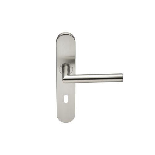 Ensemble double bequille sur plaque JADE série 1394 - Cle L - inox brossé