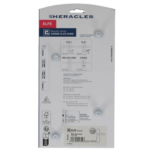 HERACLES ZL-B-ELFE-31 ensemble sur plaque entraxe 165 mm bec de cane chromé mat