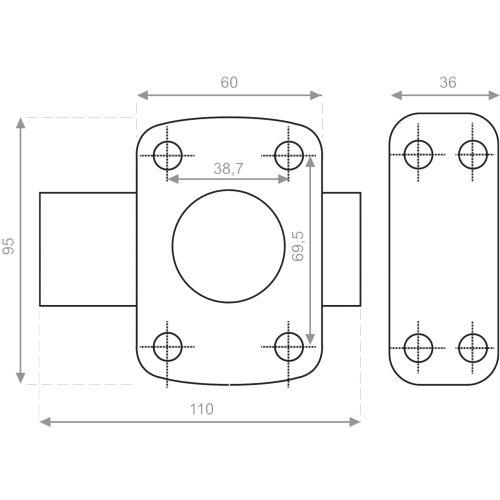 HERACLES Y8-10020501 verrou HSN à bouton de cylindre 50 mm 4 clés Y8C