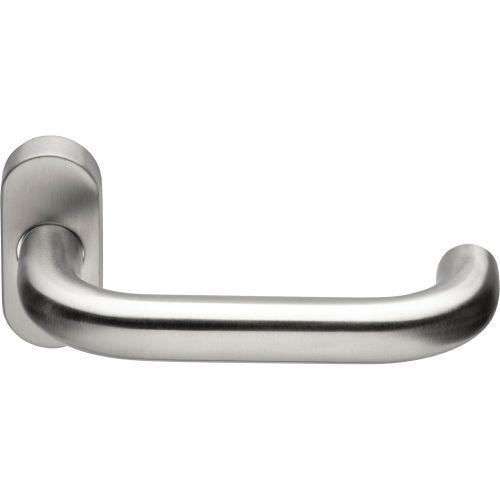 Béquille double sur rosace ovale étroite JADE série 1294 - Inox - Courbée