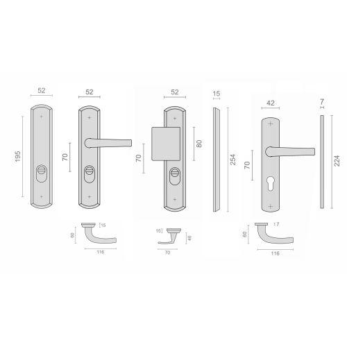 Ensemble de sécurité poignée palière First argent SALOME SECURITE