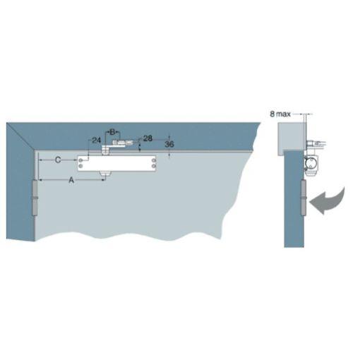 HERACLES G-HR150112 ferme porte HR150 F2-4 bras standard champagne