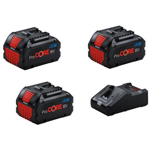 Pack de 3 batteries Bosch ProCORE 18 V 8 Ah - chargeur GAL18V-160 - 0615A5004Y