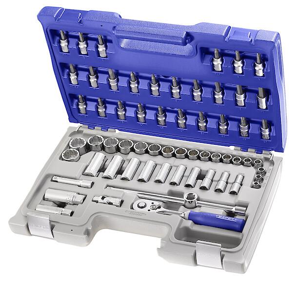 COFFRET A DOUILLES 3/8"" 12 PANS METRIQUES 61 PIECES