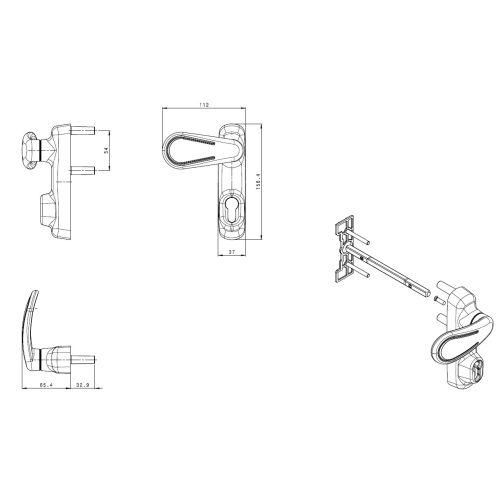 HERACLES F-8572-BLC module extérieur pour antipanique profil européen - béquille