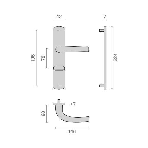HERACLES B-SALOME-081 ensemble sur plaque entraxe 195 mm condamnation noir SALOM