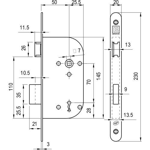 Coffre à larder monopoint Série L600-NF - Axe 50 MM - Clé L - Blanc