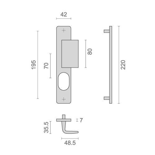 Ensemble palière sur plaque type SGN2 champagne HIONNA