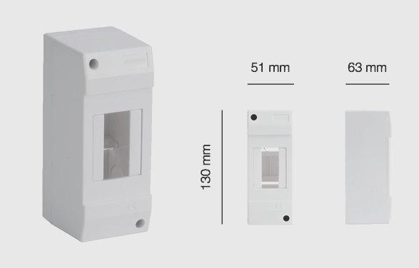 COFFRET À ÉQUIPER 1 RANGÉE 2 MODULES