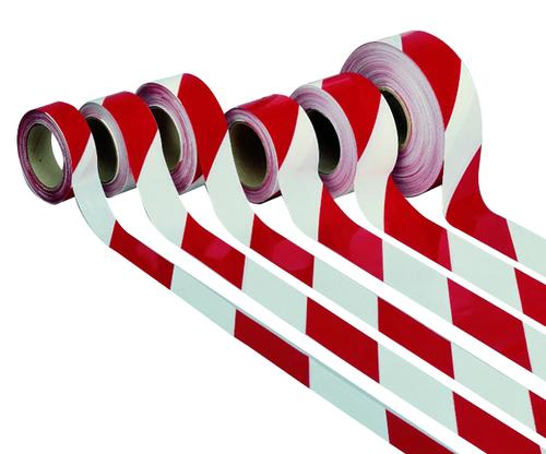 RUBAN DE SIGNALISATION ROUGE/BLANC 50 X 100