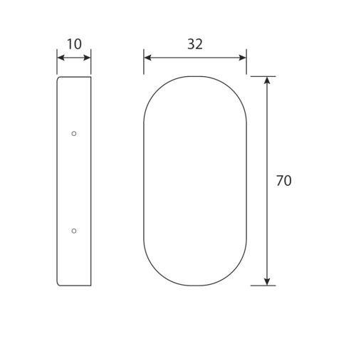 Kit rosace ovale JADE - Inox brossé - Aveugle