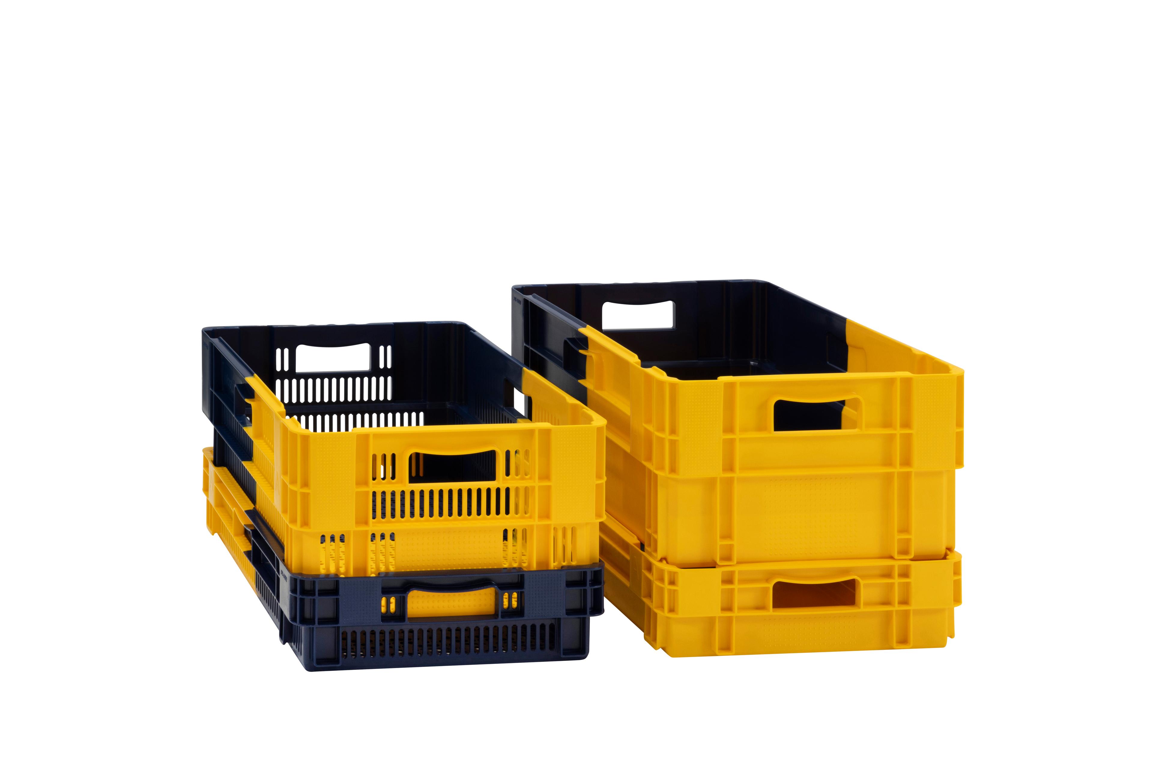 BAC GERBABLE EMBOITABLE BICOLORE 600 X 400 BLEU/JAUNE