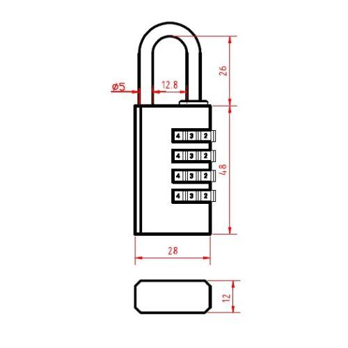 Cadenas à combinaison HERACLES COMBO 4 digits
