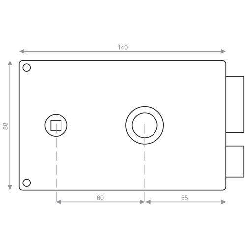 HERACLES MX-4554-HQ2-1 serrure monopoint en applique MX4500 cylindre 45 mm horiz