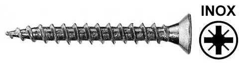 Vis VBA Tête Fraisée TF Crisiforme INOX A2
