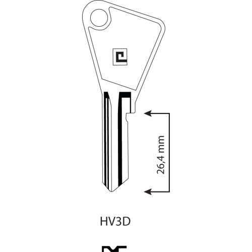 HERACLES HV3D ébauche de clé type Vachette HV3D (boîte de 100)