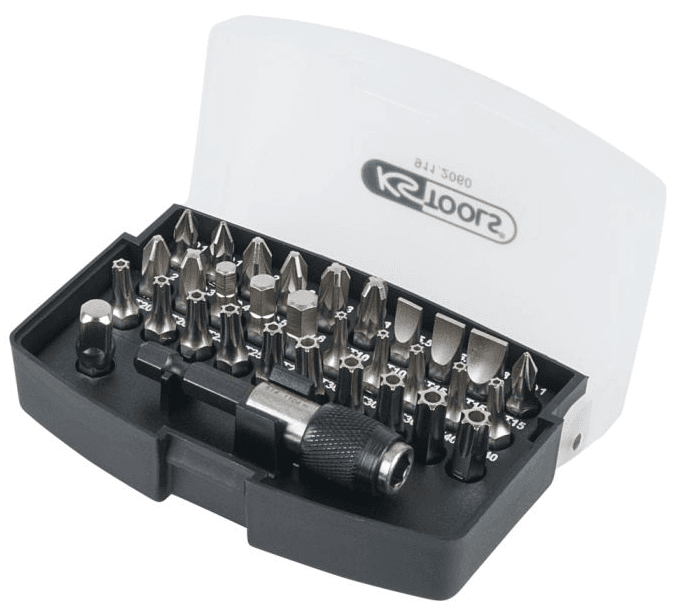 Mini coffret d'embouts de vissage et porte-embouts 1/4'', 32 pcs