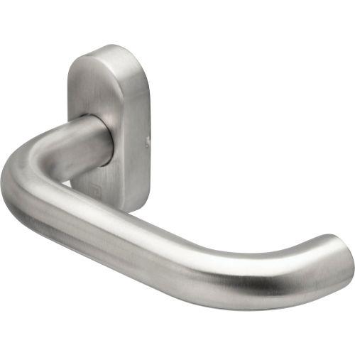 Béquille double sur rosace ovale étroite JADE série 1294 - Inox - Courbée